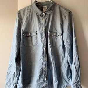 J.Crew Perfect Fit Chambray Shirt Size L